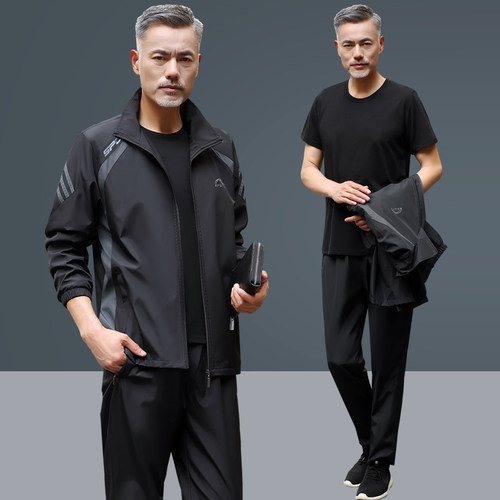 中老年爸爸秋装运动服休闲外套