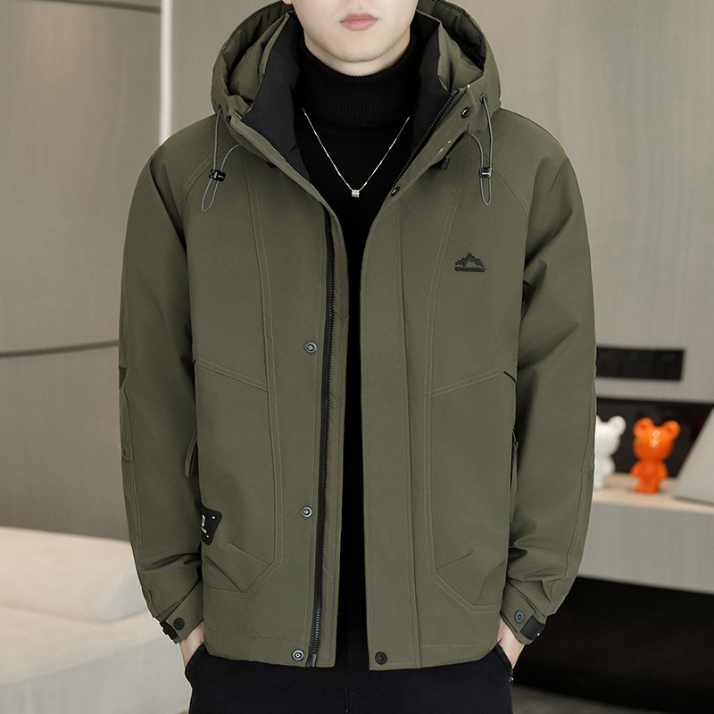 男士短款羽绒服2025冬季新款白鸭绒加厚保暖工装外套防寒冲锋衣潮