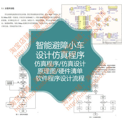 智能避障小车设计仿真程序流程源码源代码例程硬件清单PCB原理图