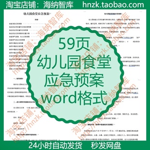 幼儿园食堂应急预案模板食品安全突发事件处置方案食物中毒演练