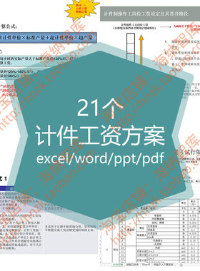 计件工资设定方法管理资料方案标准工时车间集体核算规则工人工序