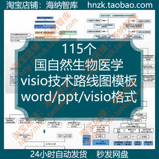 国自然生物医学visio技术路线图模板流程图关系图组织图可编辑ppt