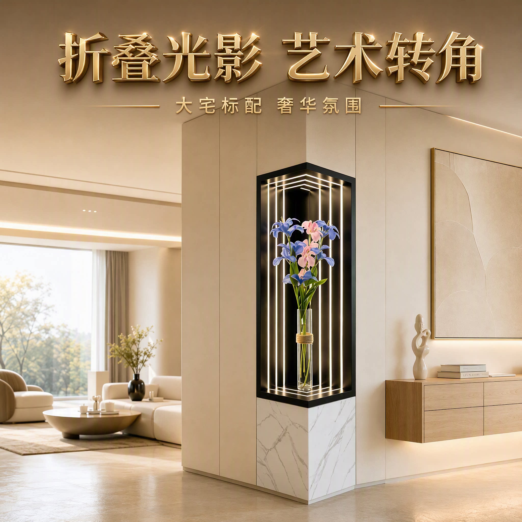 不锈钢壁龛柜金属客厅墙角内嵌壁龛嵌入式转角处定制玄观水培造景