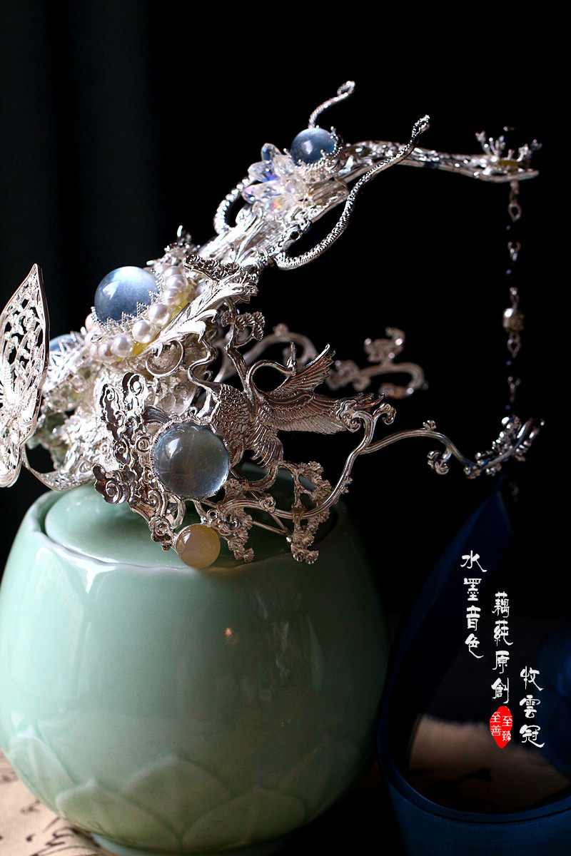 水墨音色 汉服头冠 男款束发cos/或材料包 发冠 牧云冠 有教程
