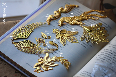 diy水墨发簪步摇金属合集花片