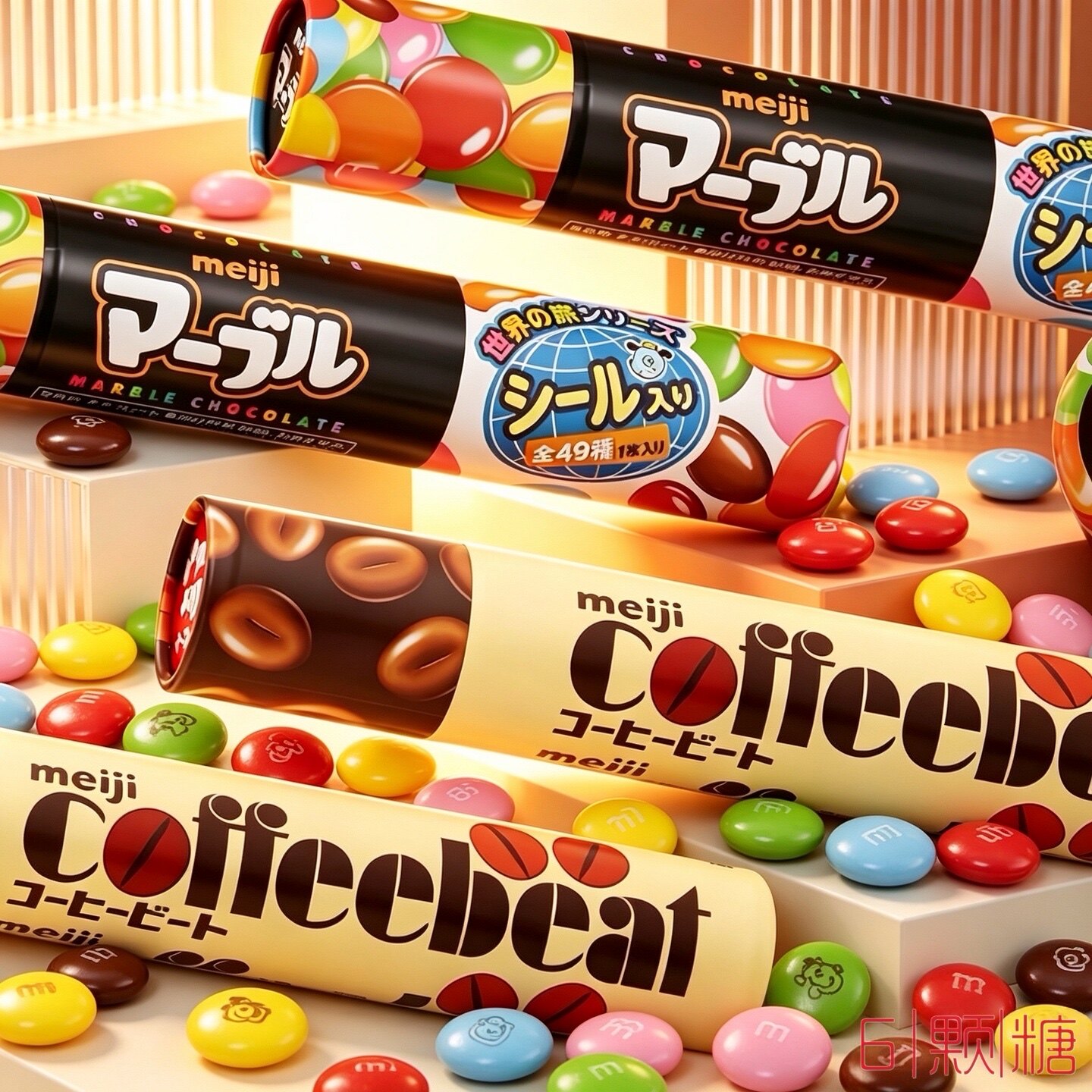 日本进口零食可爱meiji明治多彩巧克力五宝豆糖果咖啡味大小BB豆