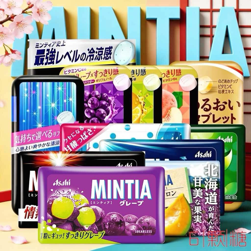 日本进口零食朝日薄荷糖Asahi Mintia超强无糖清凉口气清新润喉糖