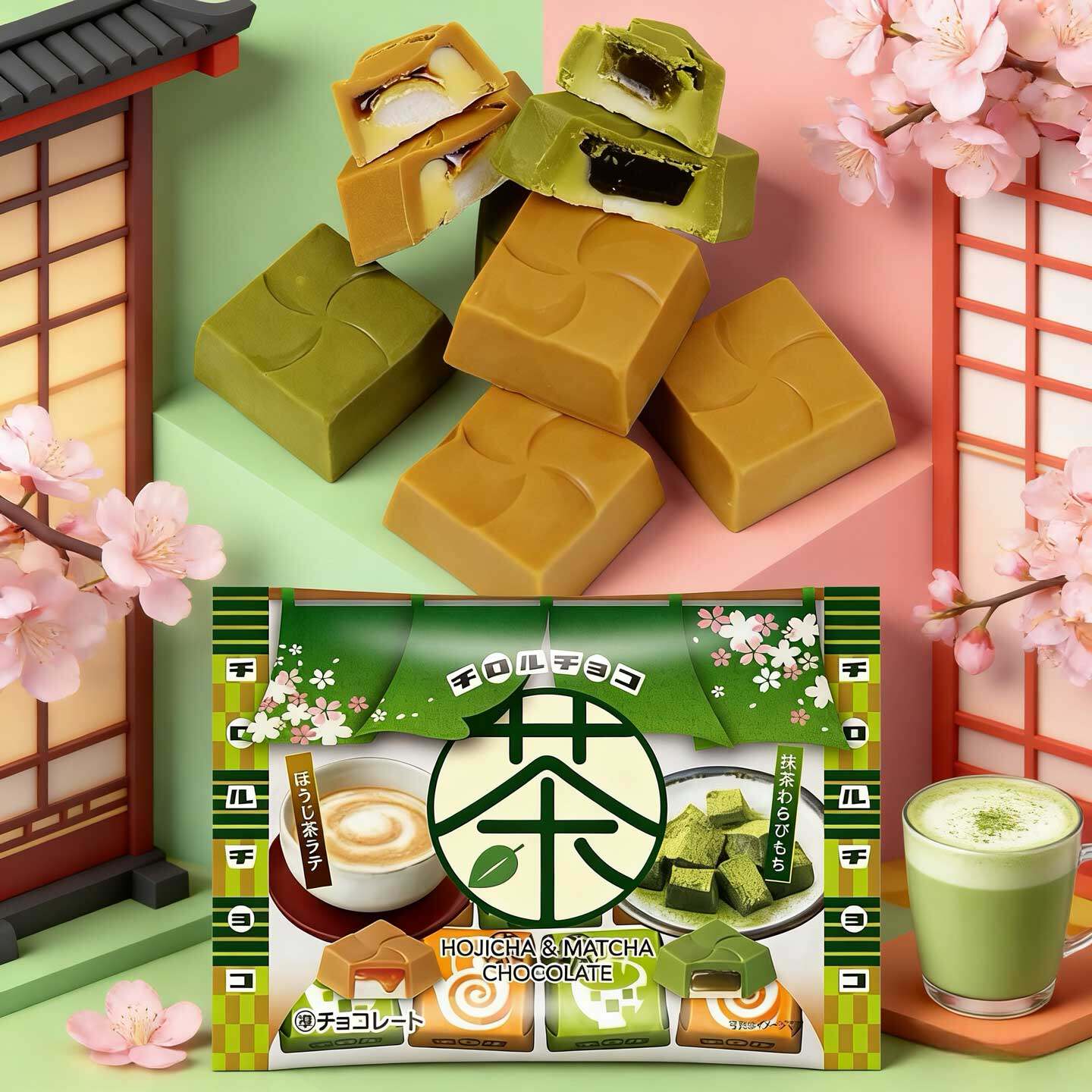 日本进口零食松尾夹心巧克力黄豆粉宇治抹茶味干吃汤圆年糕糯米糍