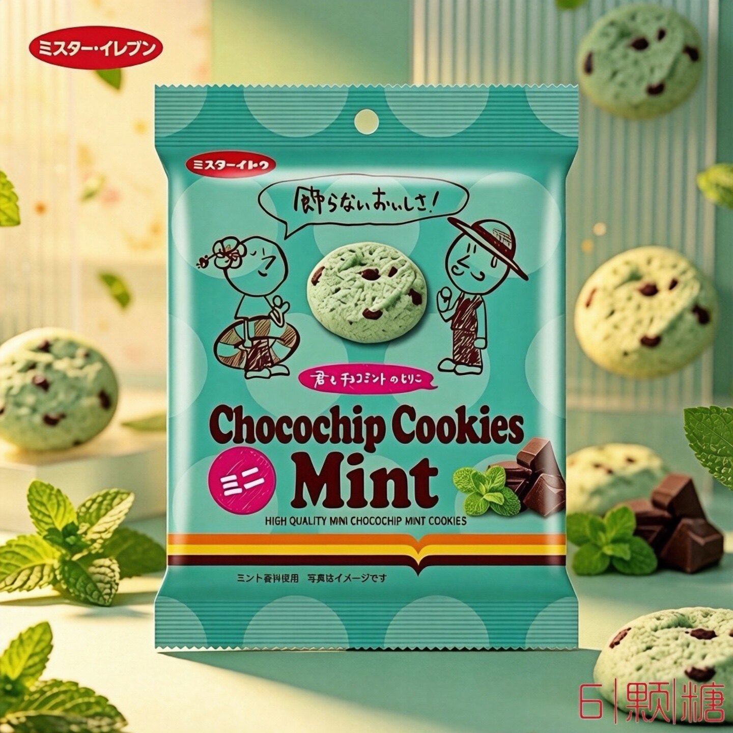 夏季限定薄巧零食日本进口伊藤薄荷味巧克力碎迷你款Chip曲奇饼干