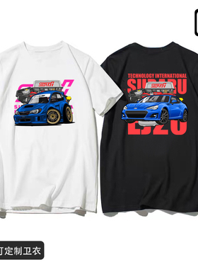 翼豹WRX跑车EVO思域FD2引擎K20雅阁GTR35纯棉短袖定制JDM汽车T恤