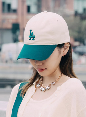 正品代购mlb帽子软顶男女通用C标拼接色可调节棒球帽CP330