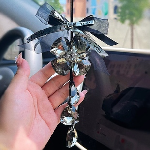 水晶网红汽车挂件高级感轻奢车载后视镜吊坠挂饰女车内挂饰装饰品