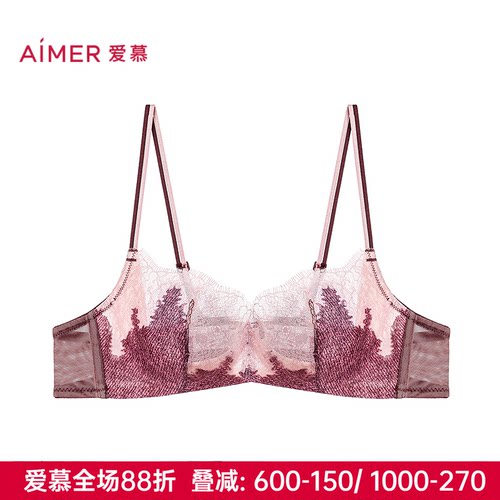 爱慕正品仙踪内衣女3/4软托薄纱杯大胸显小超薄性感文胸AM13D321