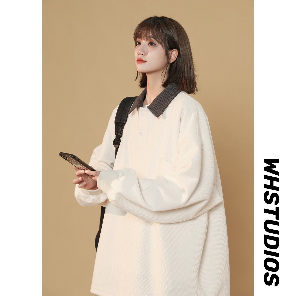 2024中性拼接卫衣女口袋刺绣polo杉 b213-8067-p48控68