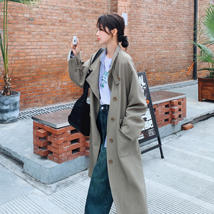 宽松过膝2024秋季 韩版 2C206 L08 K238 现货 P175 风衣女中长款