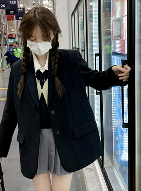 【C037 现货！】121 P125 K178 2024年春秋新黑色休闲西装外套女