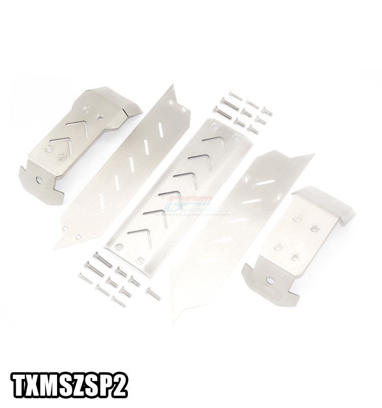 小x traxxas 1/10  monster truck-89076-4不锈钢底部防护板-套