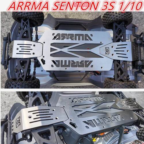 ARRMA SENTON盛唐3S 1/10 短卡不锈钢底盘装甲底护甲防护赠金螺丝