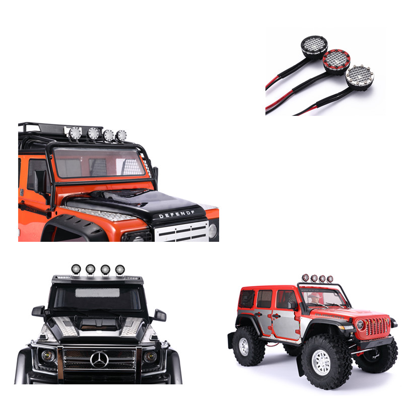 AXIAL SCX10 III三代 TRX4TRX6 4个装圆形射灯车顶灯ZSP057