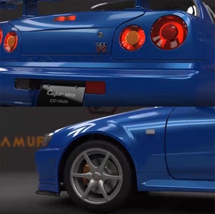 R34 皮带轮 GTR战神仿真平跑漂移车升级配件 车标 顶吧 灯组 CAPO