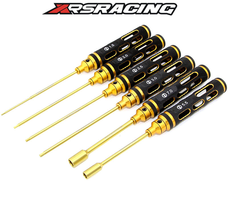 XRS 모델 자동차 육각 소켓 렌치 도구 블랙 골드 능직 훔치는 빛 2색 양극 조합