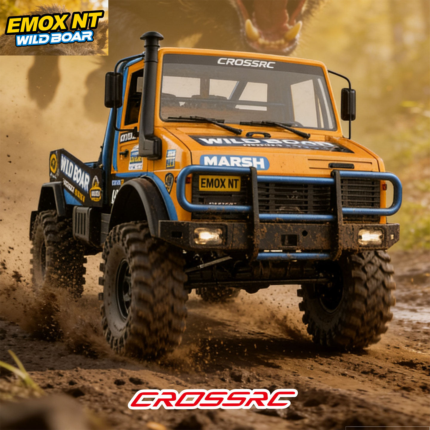 CROSSRC 1/8 EMOX NT大野猪泥地拉力攀爬车遥控电动越野雨林穿越