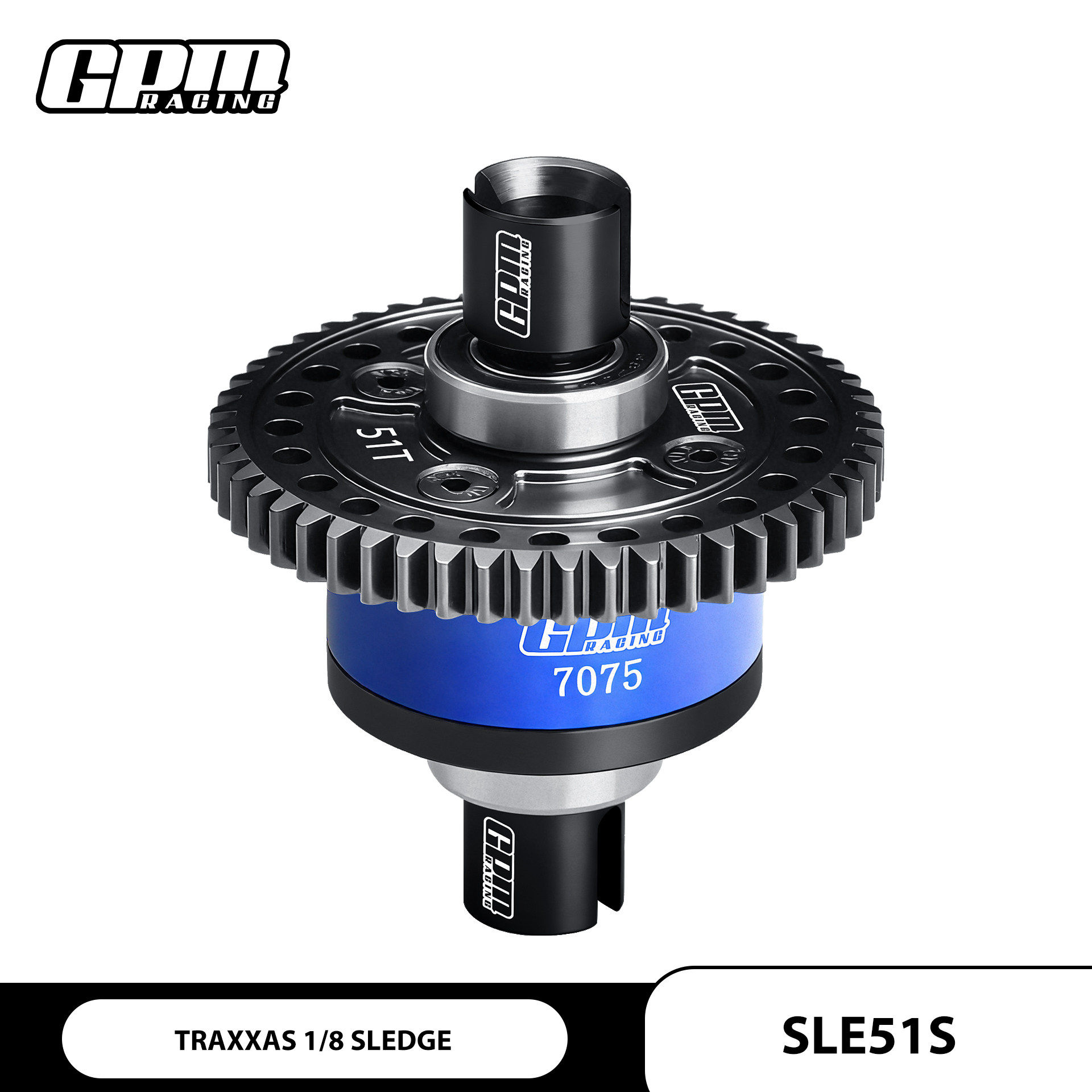 GPM TRX 1/8 SLEDGE 雪橇 中碳钢+铝合金7075中差速器51T完整组装