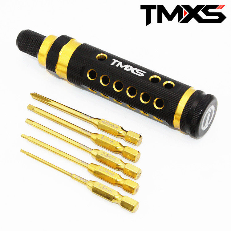 TMXS 2색 양극 모델 도구 드라이버 내부 육각형 십자 6.35MM 내장 코어 핸들 조합