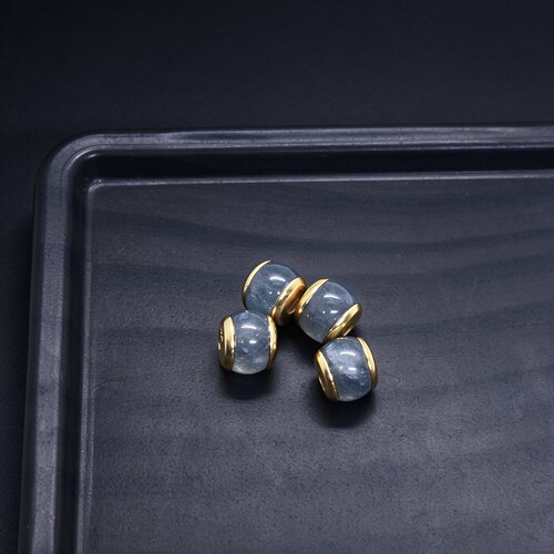 S925银镀金古法金文玩隔珠