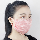 口罩女士防晒网纱薄款 防紫外线透气双层开车可清洗防尘面罩 夏秋季