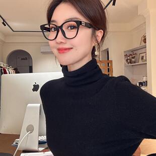 曹大曼 天鹅颈堆堆领羊驼毛山羊绒基础款羊毛衫显瘦打底纯色毛衣