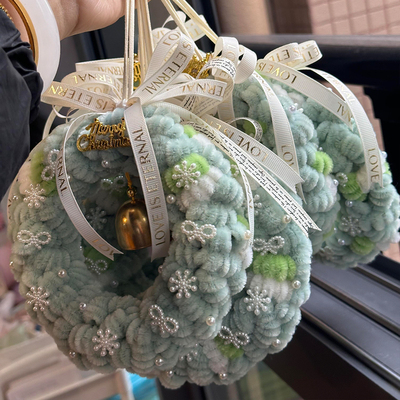 创意扭扭棒圣诞花环挂件门挂