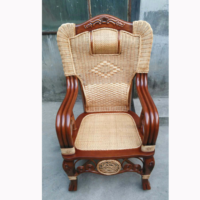 大号家居用品编老然板藤椅号 大椅子 手工编织真藤藤天藤老板椅