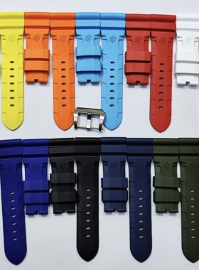 适用panerai手表沛纳海氟橡胶表带22/24/26mm维修手表配件441表扣