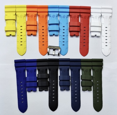 适用panerai手表沛纳海氟橡胶表带22/24/26mm维修手表配件441表扣