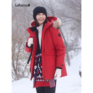 LAFUMA乐飞叶户外防泼水派克大鹅绒工装 可拆卸帽毛领 羽绒服男女款