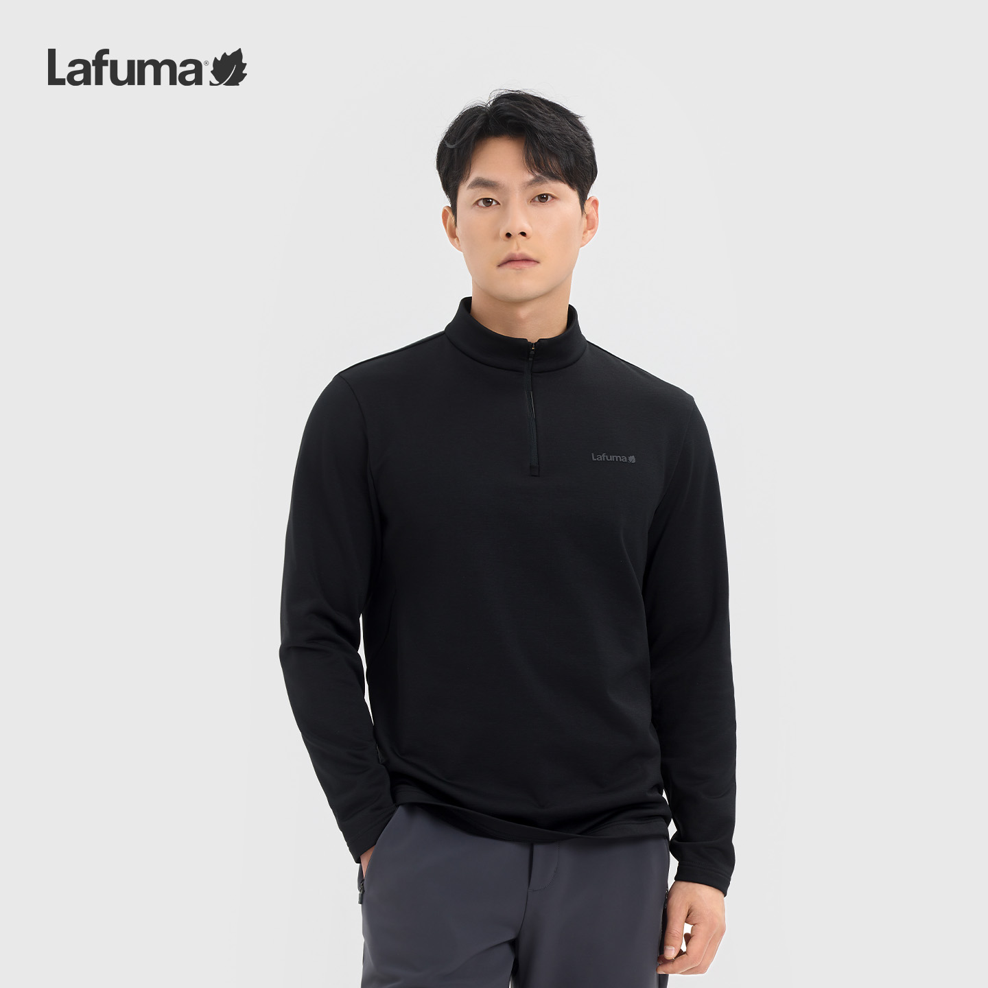 乐飞叶户外秋冬男士半拉链休闲衣