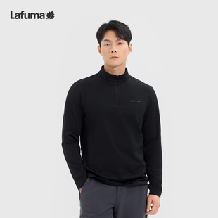 LAFUMA乐飞叶户外秋冬男士 T恤保暖内里磨毛休闲上衣 半拉链长袖