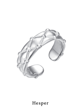 HESPER 厅系列绗缝设计柔软包裹感925纯银戒指 设计师品牌