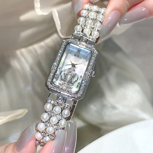 小香风珍珠手链表轻奢复古礼物