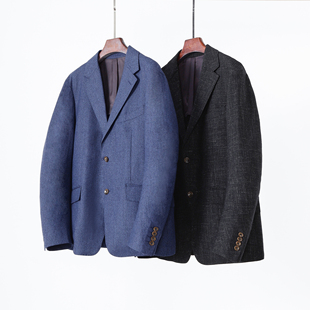 西装 意da荔轻奢 商务休闲西服外套平驳领春秋双开衩绅士风男士