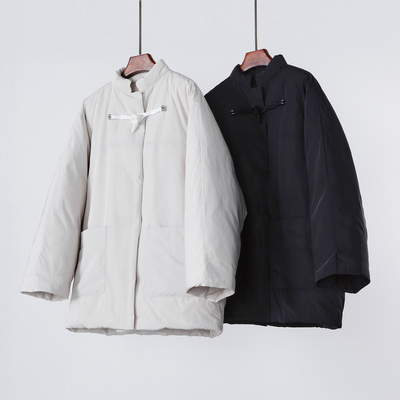 新中式国风立领盘扣鹅绒羽绒服