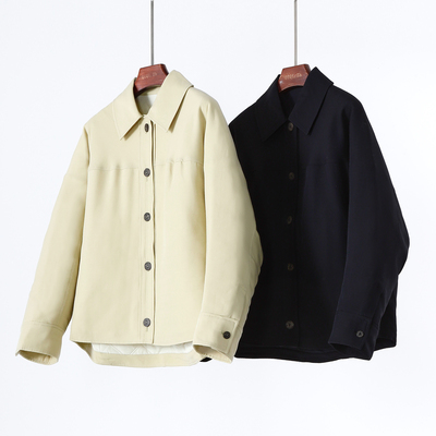 真丝羊毛工装短款宽松风衣