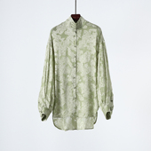 衬衫 真丝乔其提花缎国风宽松长袖 立领桑蚕丝上衣 重工剪花新中式