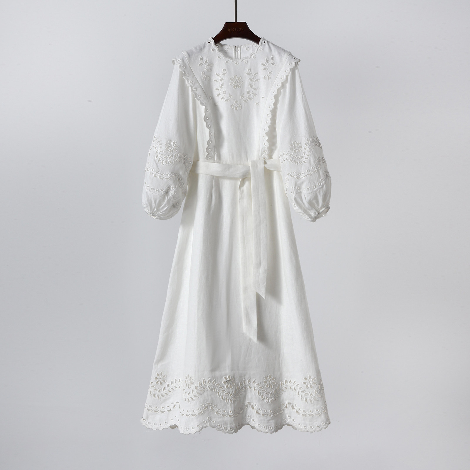 Z｜M法式高级感 加密亚麻重工镂空刺绣浪漫气质灯笼袖连衣裙 长裙,女装/女士精品,连衣裙,淘宝优惠券,粉丝福利购,淘宝优惠卷