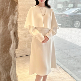 拍下改价！白月光双层桑蚕丝连衣裙 重磅真丝重乔气质礼服裙