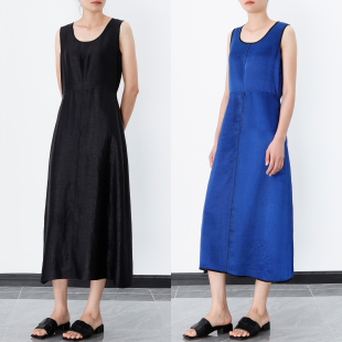 异色缎龟 桑蚕丝背心长裙 两穿重磅真丝龟裂缎面香云纱