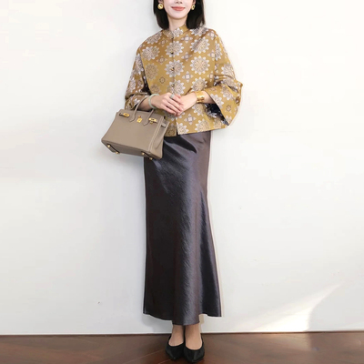 真丝桑蚕丝宋锦真丝外套