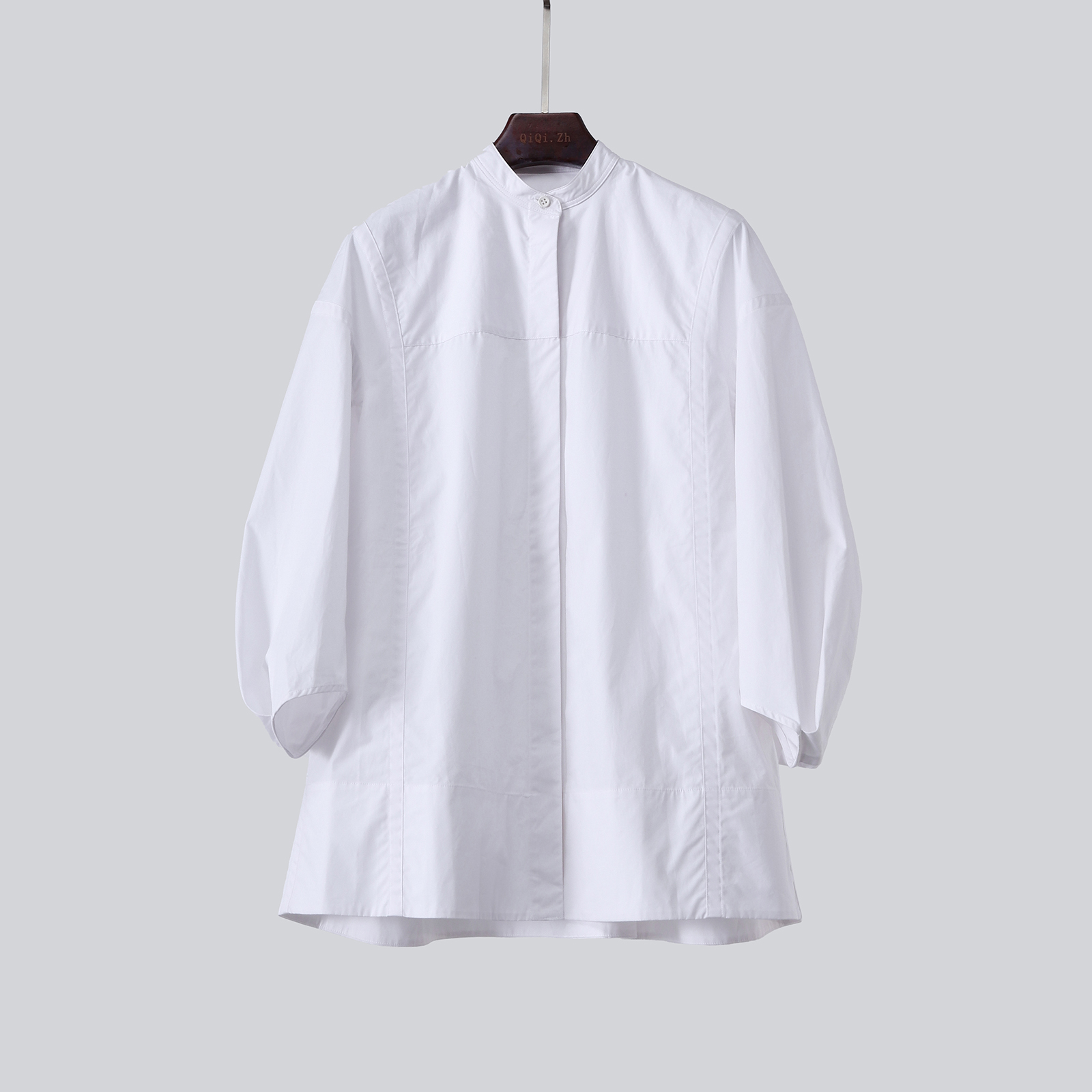 高支重磅棉灯笼袖衬衫