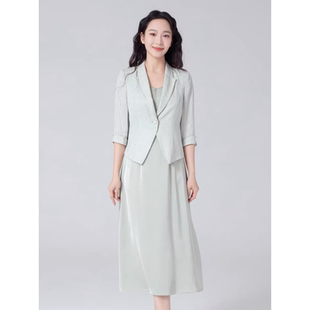 气质一粒扣西装 时尚 外套吊带连衣裙两件套套裙JR 春款 T048